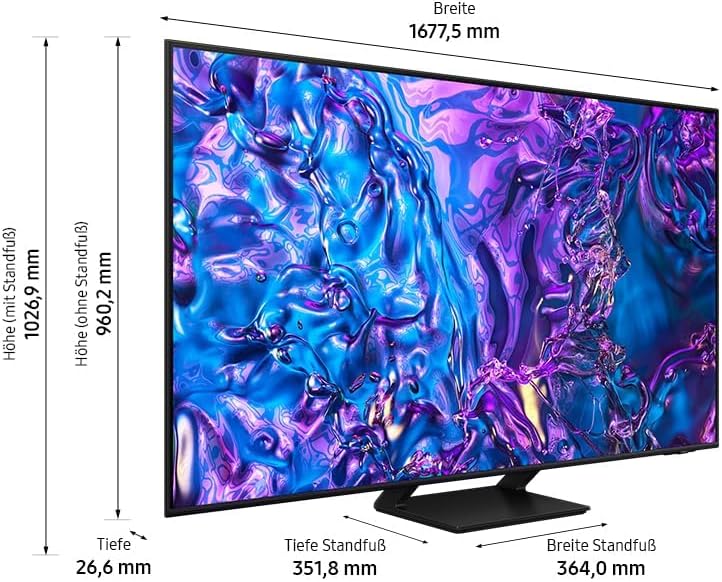 Samsung QLED 4K Q70D 75 Zoll Smart TV: AI Quantum Prozessor, 120Hz, Tizen OS