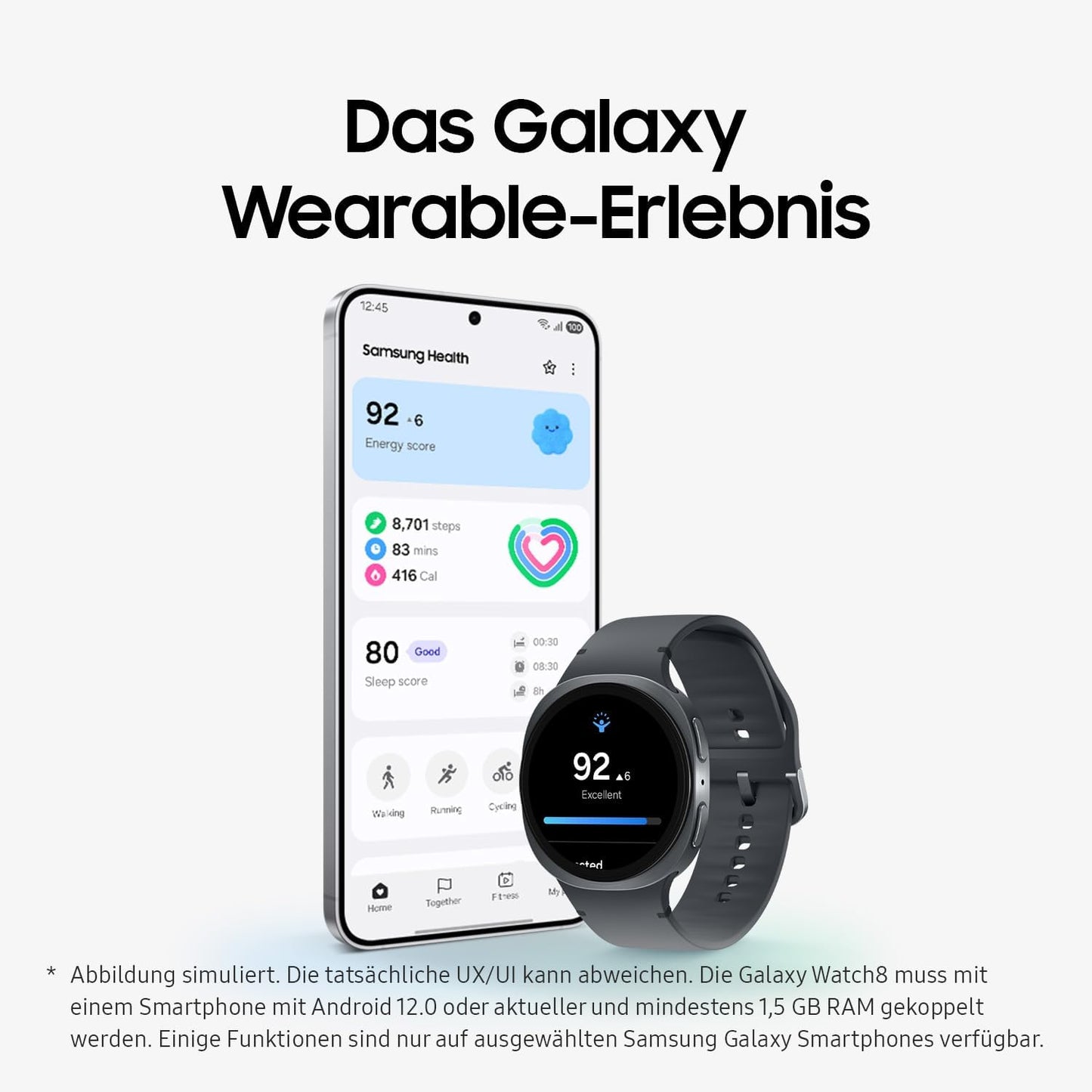 Samsung Galaxy Watch8 Smartwatch mit AI, 44mm, Bluetooth, Fitness, Wellness, Schlaf-Coaching