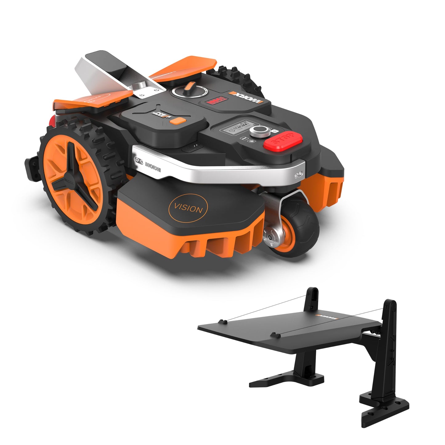 WORX Landroid M WR141E Mähroboter/Akkurasenmäher für kleine Gärten bis 500 qm/Selbstfahrender Rasenmäher für einen sauberen Rasenschnitt, Bunt