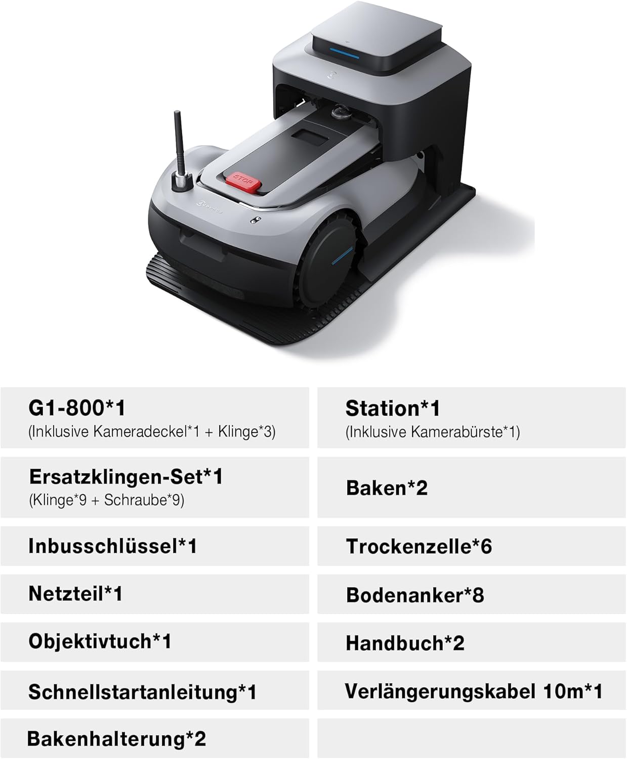 ECOVACS GOAT G1-800 Mähroboter 800 m², ohne Kabel, GPS & Hindernisvermeidung