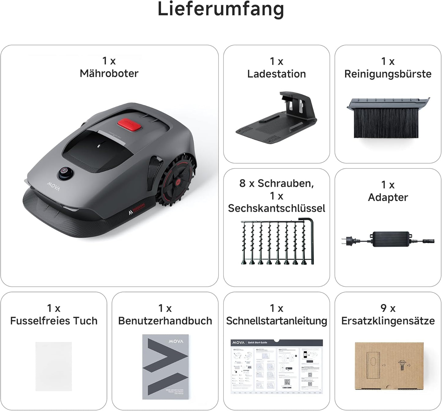 MOVA 1000 Mähroboter 1000 m², 3D-LiDAR & App-Steuerung