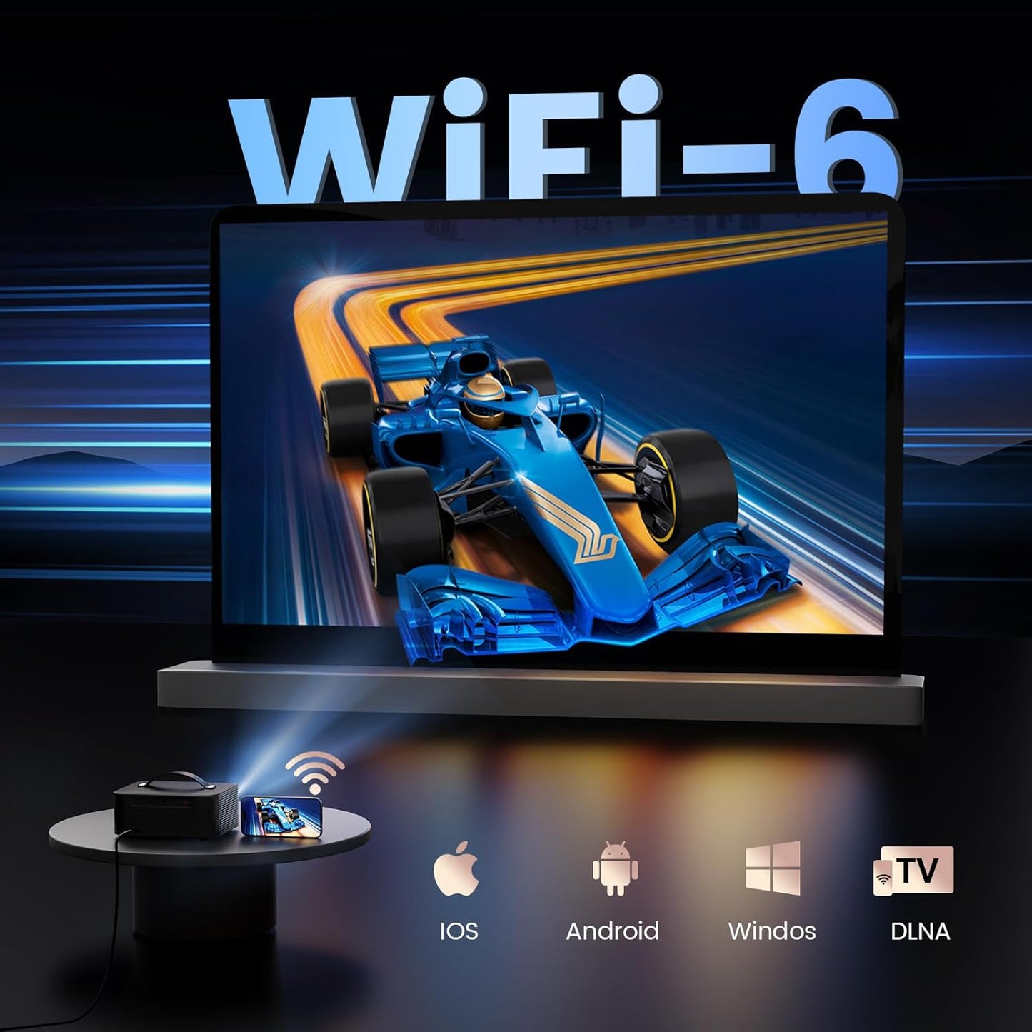 ONOAYO Smart 4K Mini Beamer: 1000 ANSI, Dolby Audio, WiFi6, Netflix