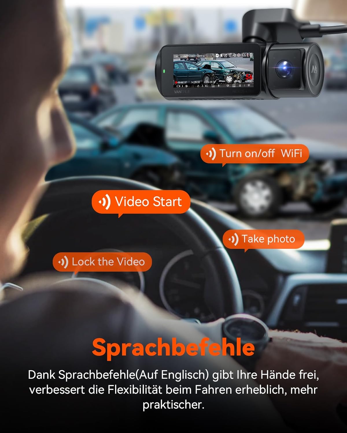 VANTRUE N4 Pro 3-Kanal 4K HDR Dashcam – STARVIS 2, WiFi, GPS, Parküberwachung
