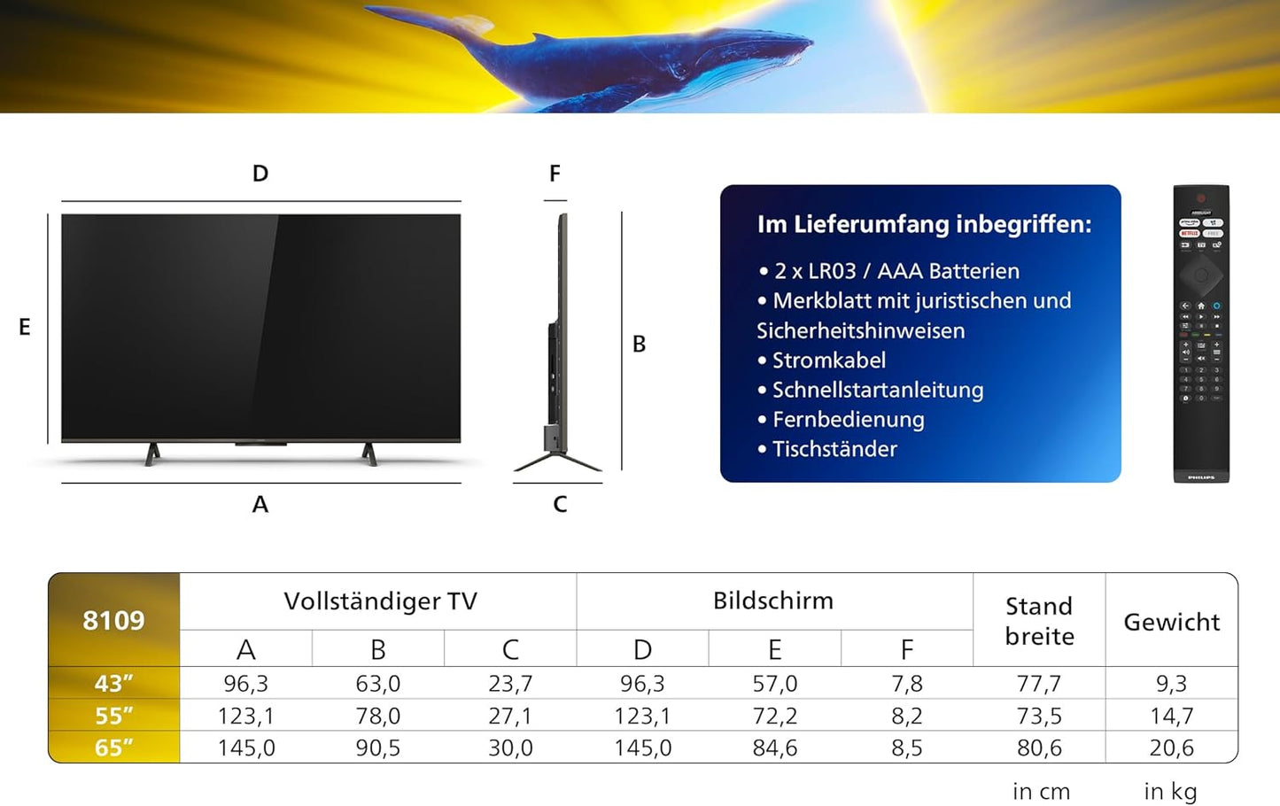 Philips Ambilight 65PUS8109 4K LED Smart TV 65 Zoll Ultra HD