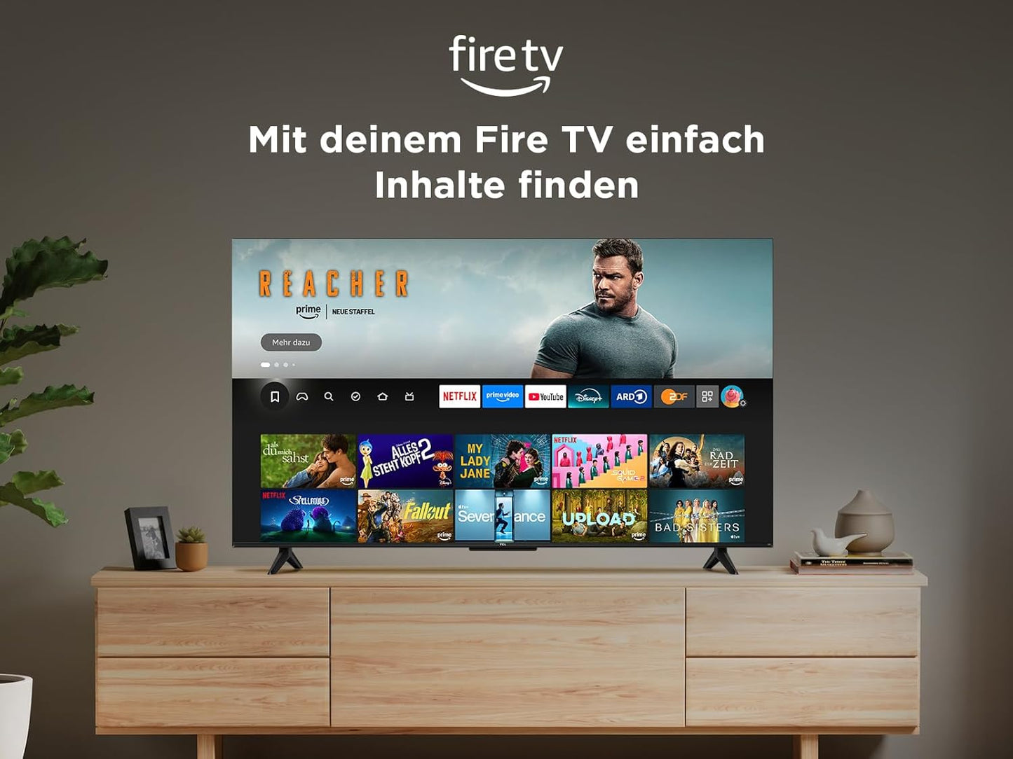 TCL 55 Zoll QLED 4K UHD Fire TV Smart TV Alexa Dolby Vision Atmos