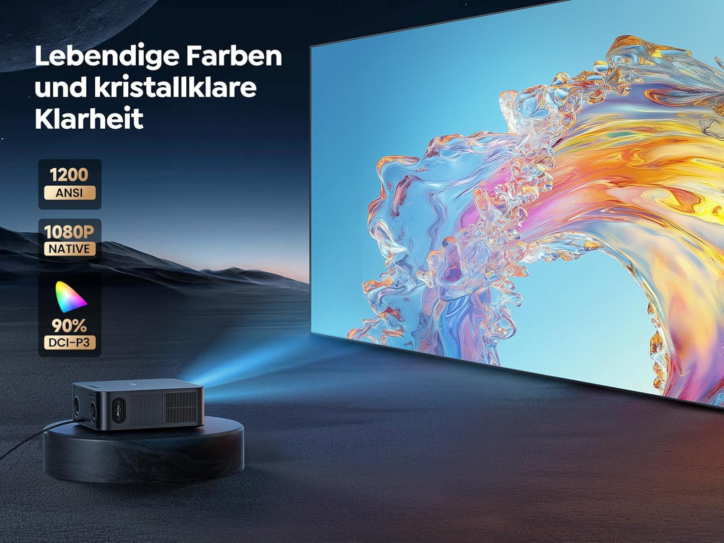 TOPTRO X9 4K Smart Beamer: Netflix, Dolby Audio, 1200 ANSI, KI-Autofokus, WiFi