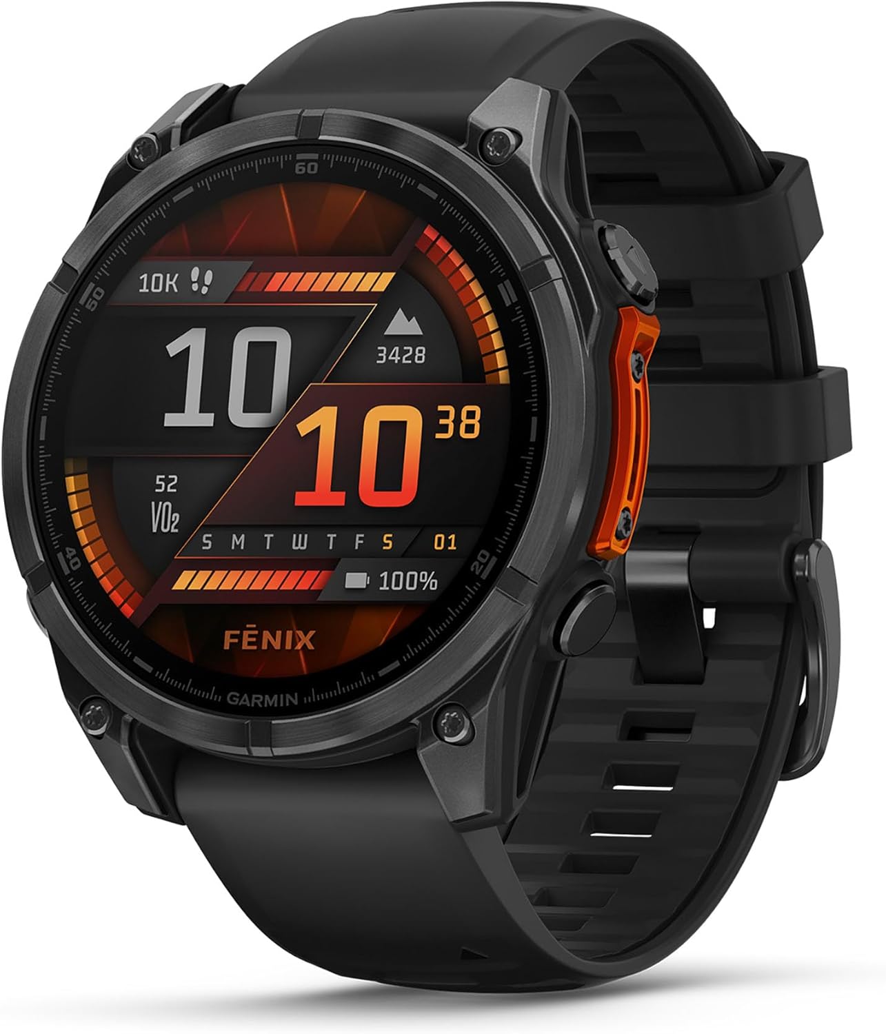 Garmin fēnix 8 47mm GPS-Multisport-Smartwatch: Brillantes AMOLED, Taschenlampe, Topo-Karten, Telefonie