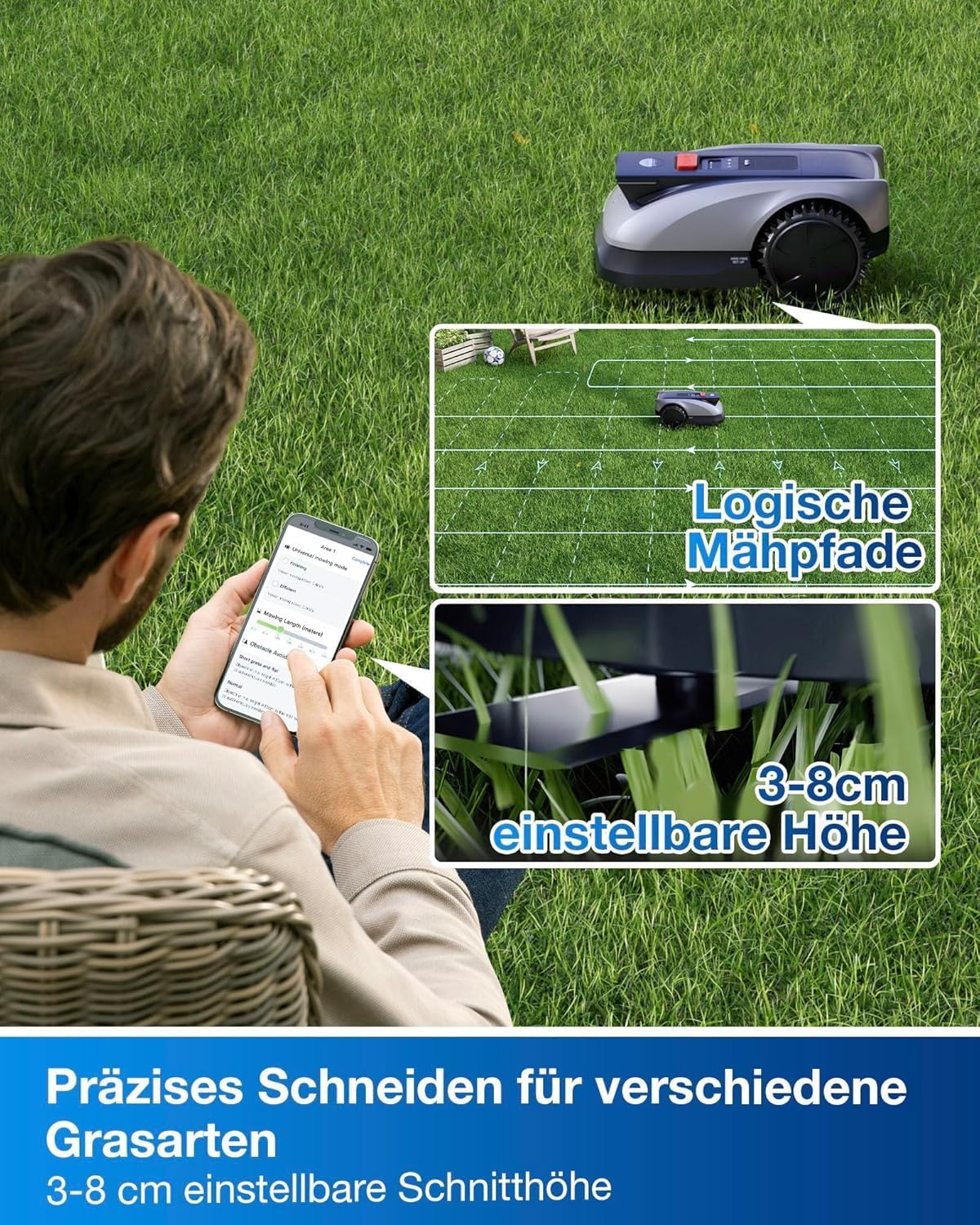 ECOVACS Goat O1200 Mähroboter 1200 m², RTK+Vision, ohne Kabel