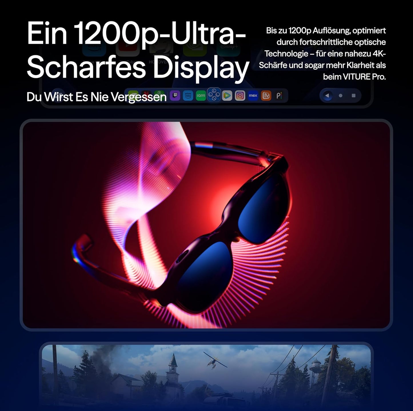VITURE Luma Pro XR-Brille: 152” 1200p Ultra-Scharf, 1000 Nits, Multi-Plattform