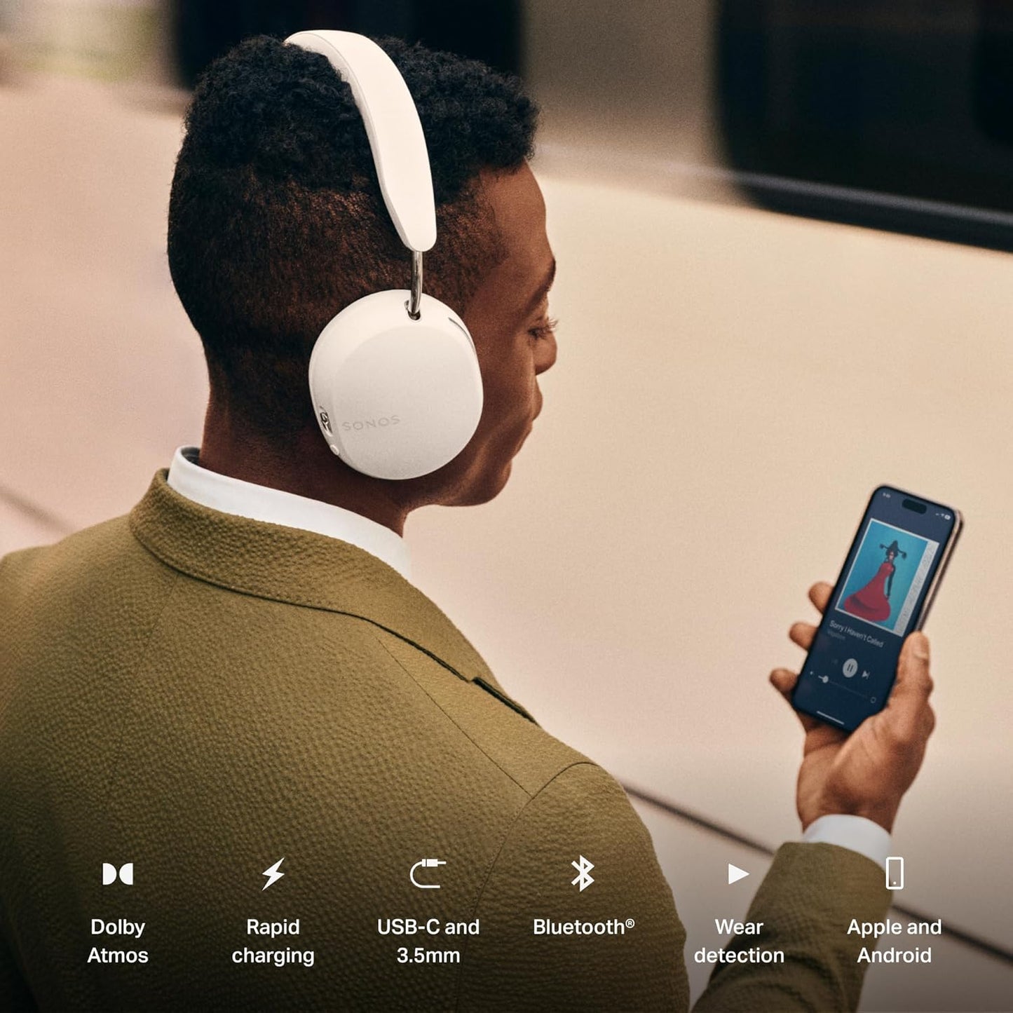 Sonos Ace Kabelloser Bluetooth-Kopfhörer: 3D Spatial Audio, ANC, 30h Akku, Premium HiFi Klang