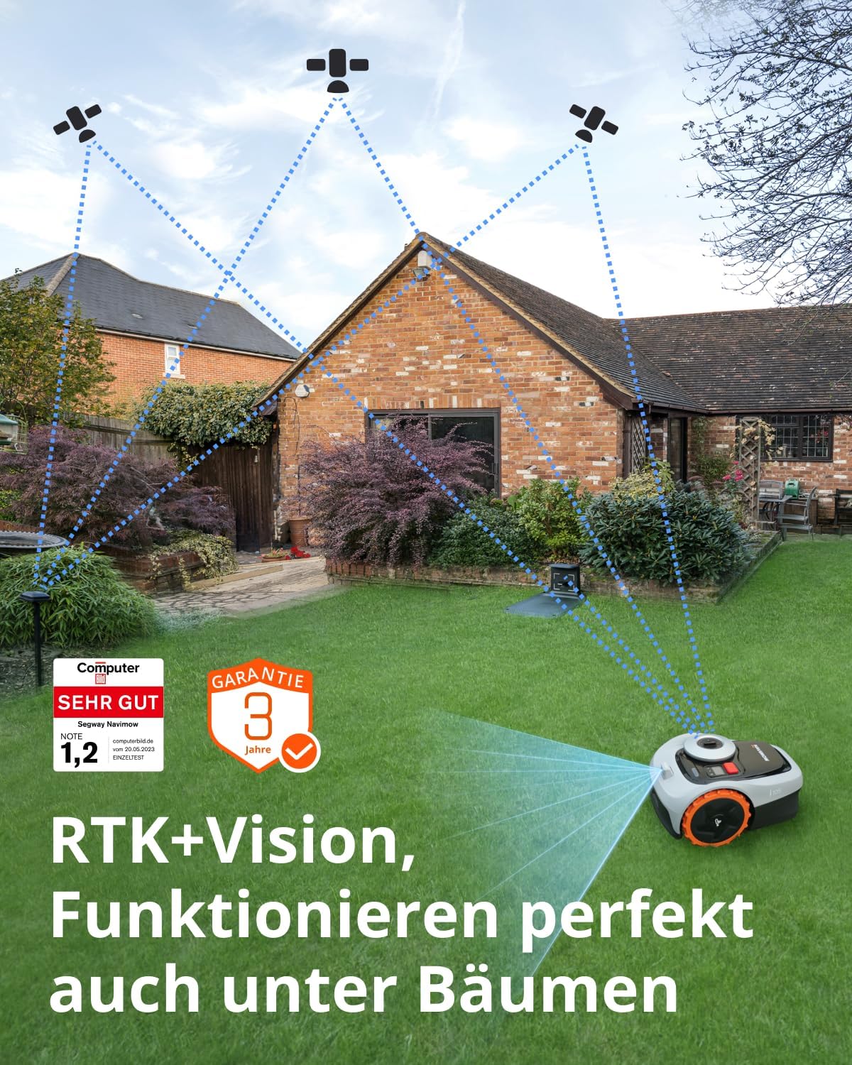 Navimow i105E Mähroboter 500 m², RTK+Vision, Igelschutz & KI