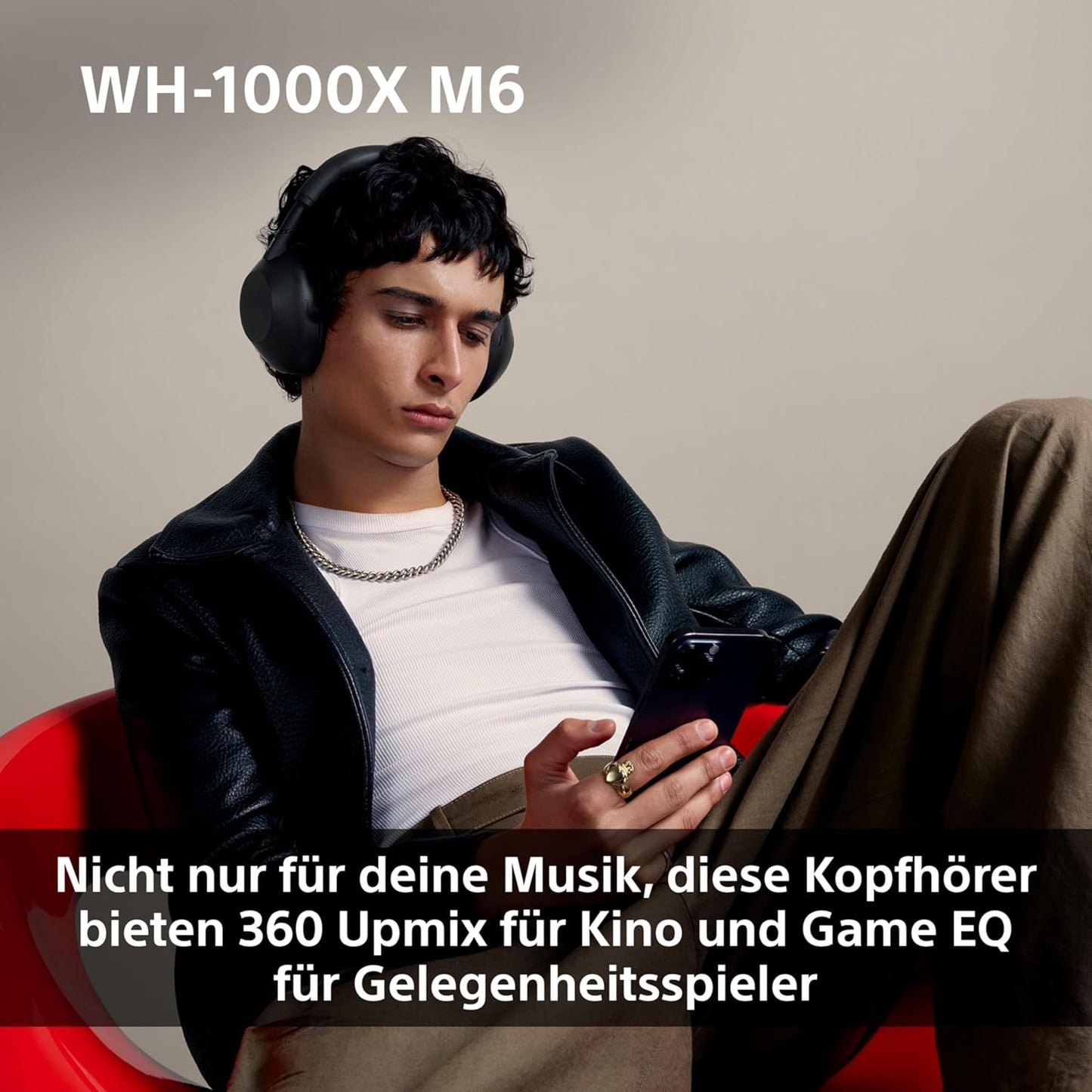 Sony WH-1000XM6 Over-Ear Noise Cancelling Kopfhörer: Hi-Res Sound, Komfort, faltbar, 30h Akku