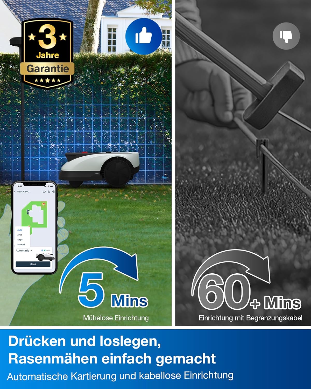 ECOVACS Goat O500 Mähroboter 500 m², LiDAR & ohne Kabel