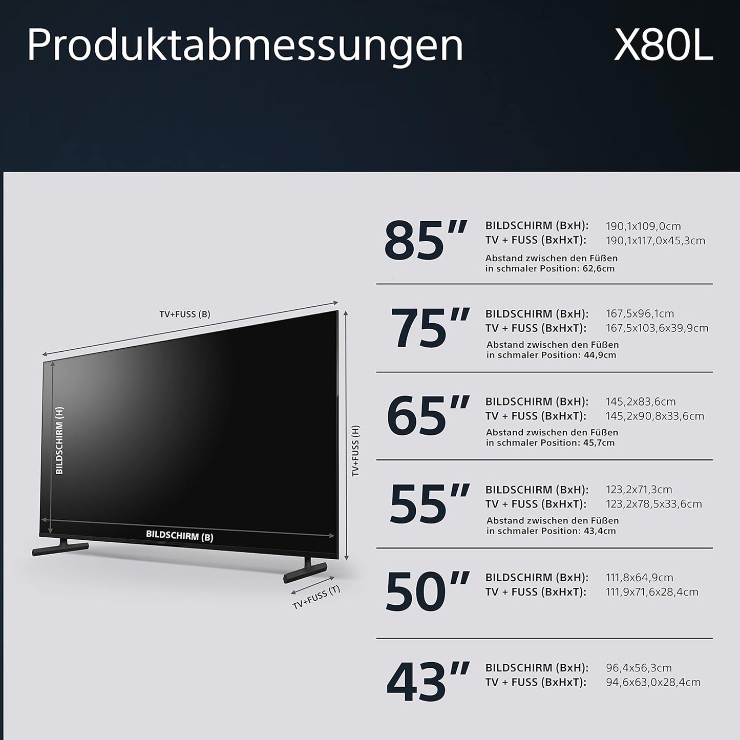 Sony BRAVIA KD-43X80L 4K HDR LED Smart TV Google TV Alexa
