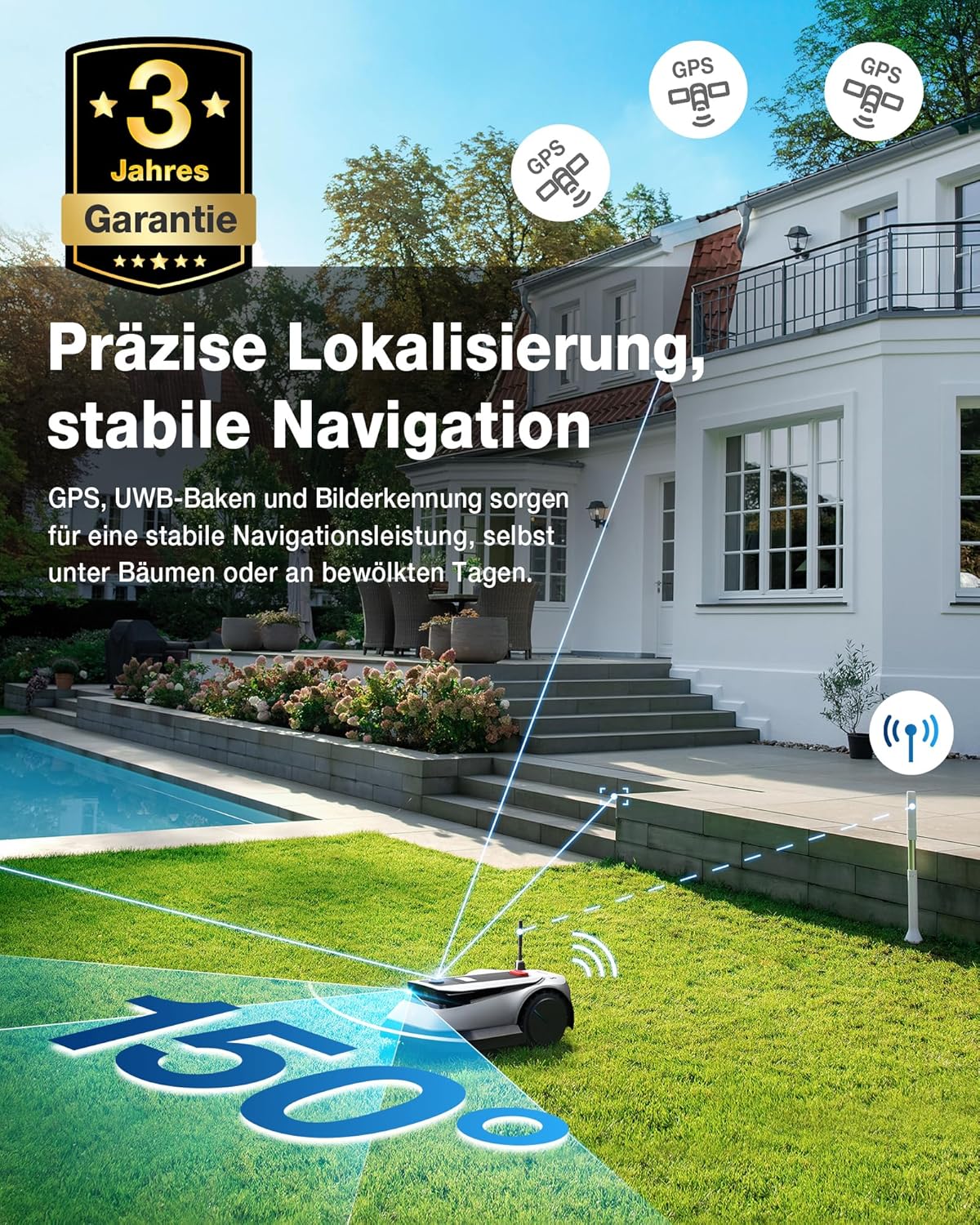ECOVACS GOAT G1-800 Mähroboter 800 m², ohne Kabel, GPS & Hindernisvermeidung