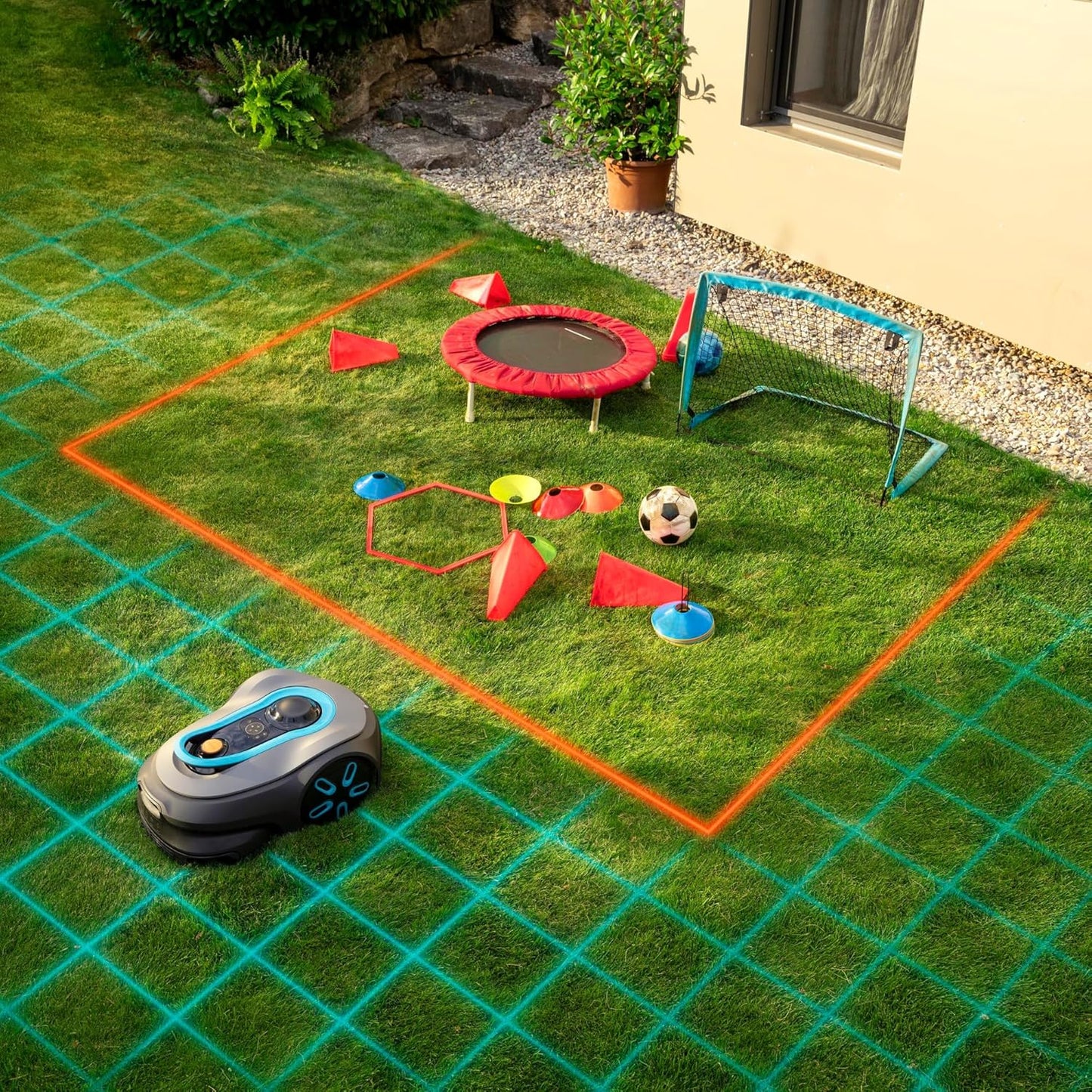 Gardena SILENO Free 1100 m² kabelloser Mähroboter, App & LONA