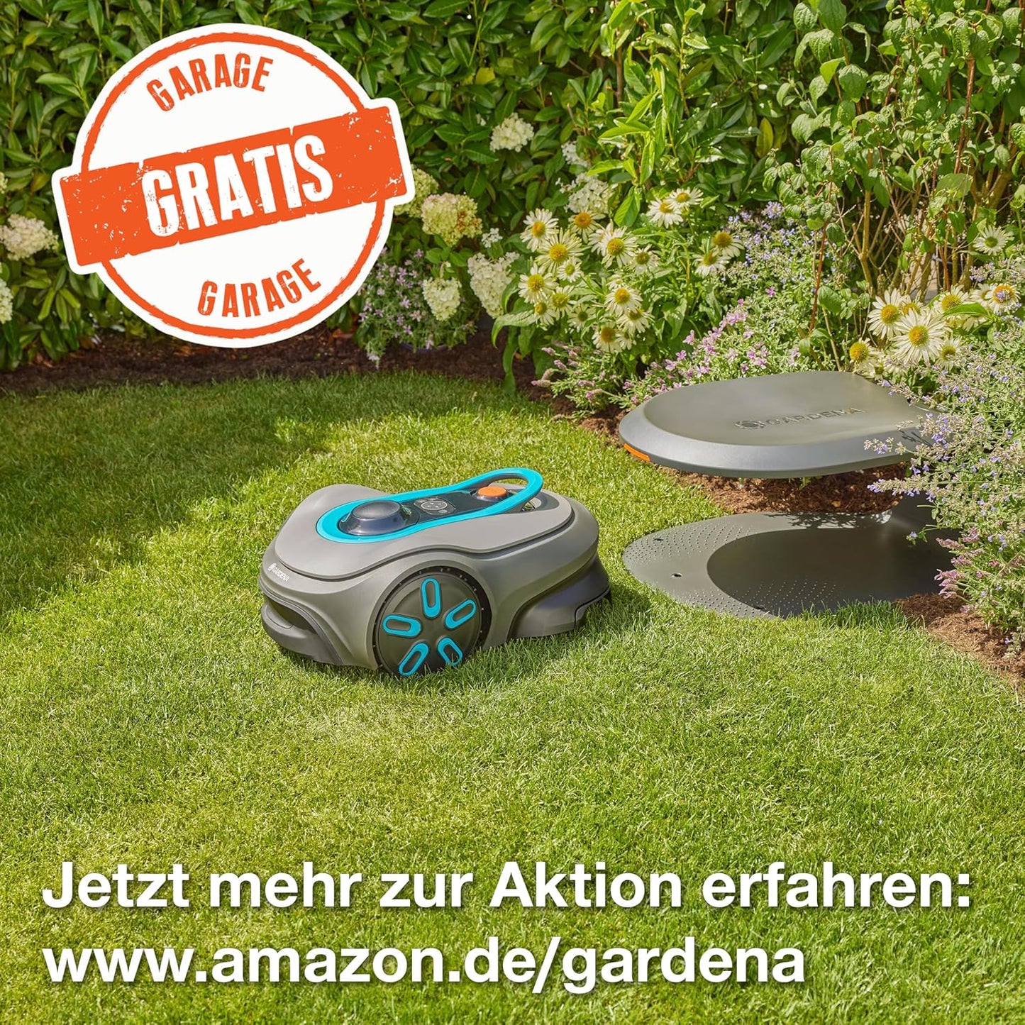 Gardena SILENO Free 1100 m² kabelloser Mähroboter, App & LONA