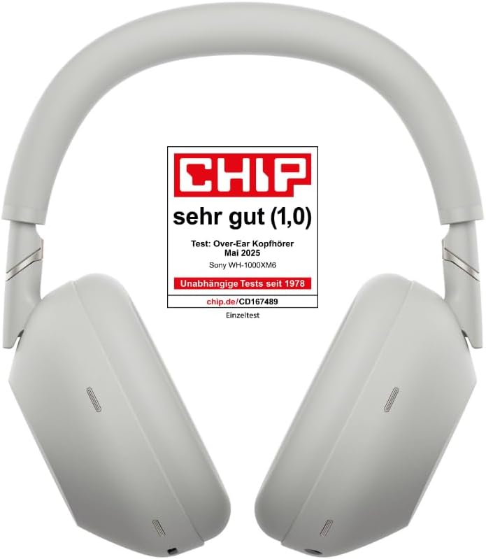 Sony WH-1000XM6 Over-Ear Noise Cancelling Kopfhörer: Hi-Res Sound, Komfort, faltbar, 30h Akku