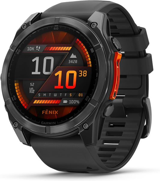 Garmin fēnix 8 51mm: Premium GPS Multisport Smartwatch mit AMOLED Display, Herzfrequenz, Topo-Karten