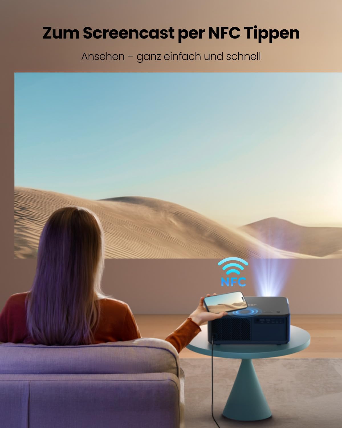 YABER K2s 4K Android TV Beamer: JBL Sound, Autofokus, WiFi 6 für ultimatives Heimkino