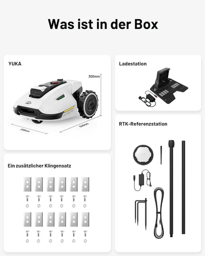 MAMMOTION YUKA 2000, 2000m², Ohne Kabel, NetRTK+Vision, 4G, 50% Steigung