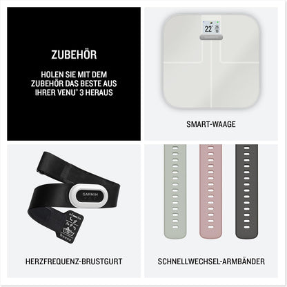 Garmin Venu 3S 41mm GPS Fitness-Smartwatch AMOLED, lange Akkulaufzeit & Bluetooth Telefonie