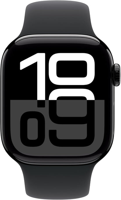 Apple Watch Series 10 GPS Smartwatch 42mm Alugehäuse Diamantschwarz Sportarmband M/L