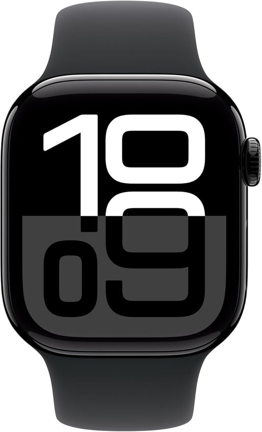 Apple Watch Series 10 GPS Smartwatch 42mm Alugehäuse Diamantschwarz Sportarmband M/L