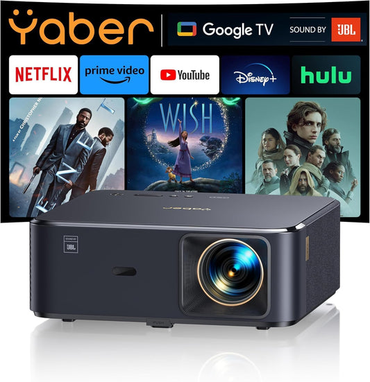 YABER K2s 4K Android TV 11.0 Beamer mit JBL Sound, NFC, Autofokus & WiFi 6 Heimkino