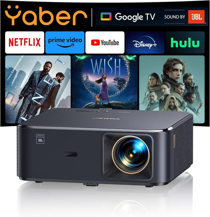 YABER K2s 4K Android TV Beamer: JBL Sound, Autofokus, WiFi 6 für ultimatives Heimkino