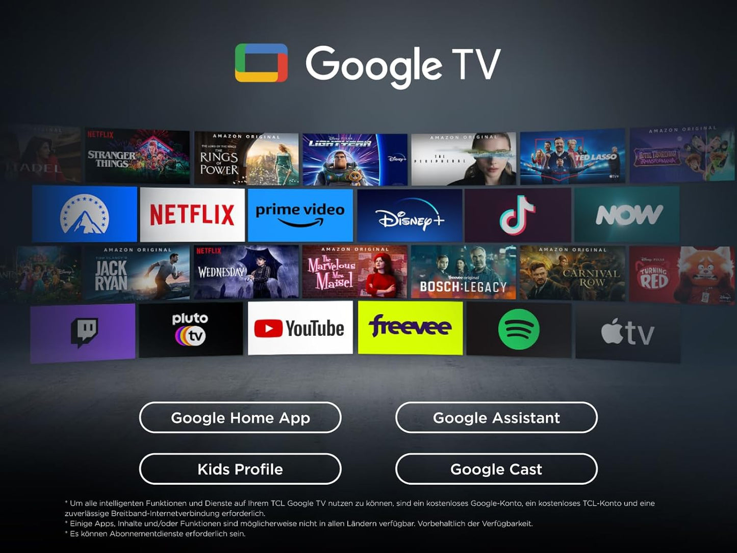 TCL 55 Zoll QLED 4K HDR Smart Google TV: Brillante Bilder, Gaming, Dolby Atmos