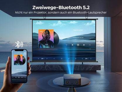 TOPTRO X9 4K Smart Beamer: Netflix, Dolby Audio, 1200 ANSI, KI-Autofokus, WiFi