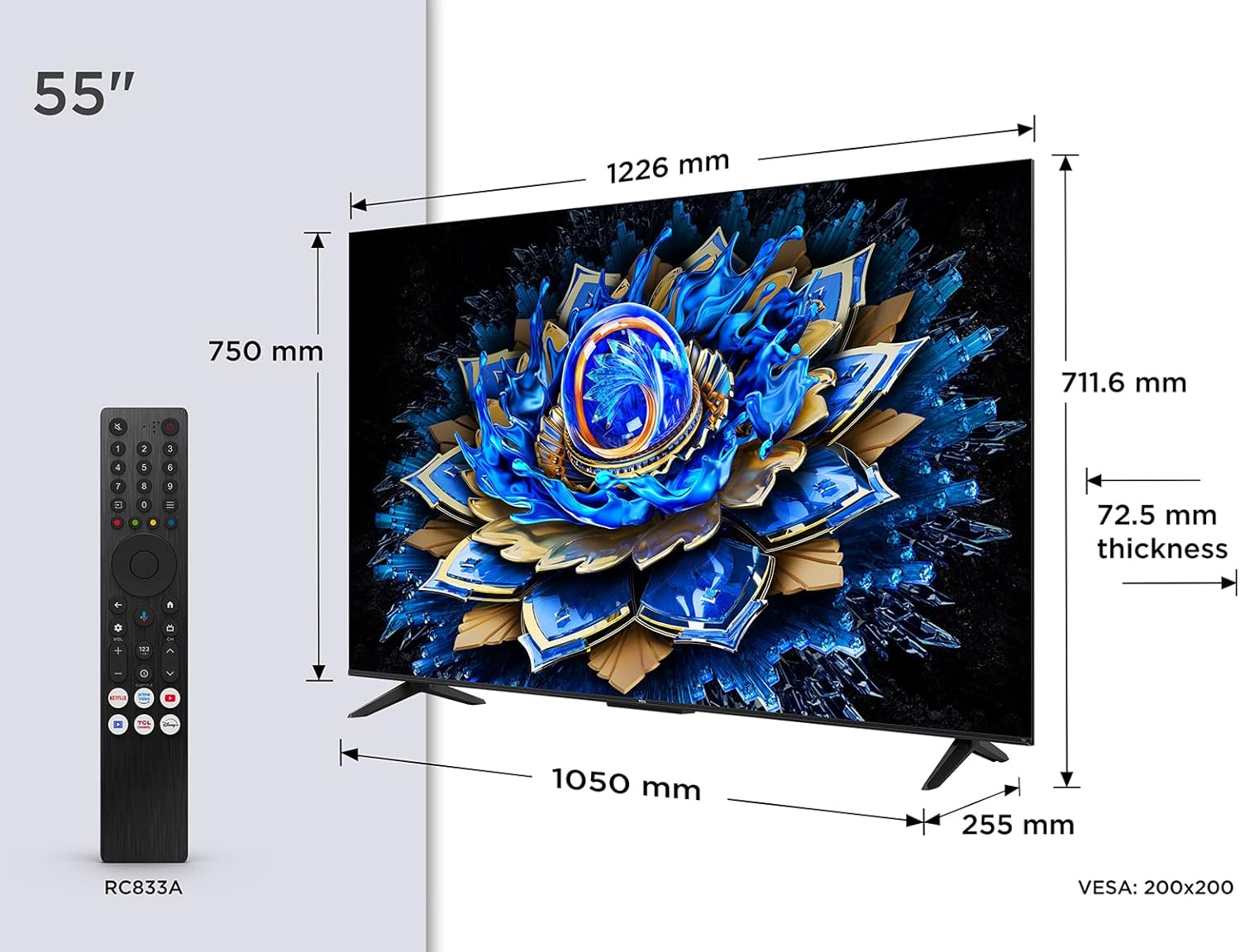 TCL 55 Zoll QLED 4K HDR Smart Google TV: Brillante Bilder, Gaming, Dolby Atmos
