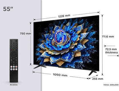 TCL 55 Zoll QLED 4K HDR Smart Google TV: Brillante Bilder, Gaming, Dolby Atmos