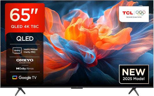 TCL 65 Zoll QLED 4K Smart Google TV, 144Hz Gaming, Onkyo Sound