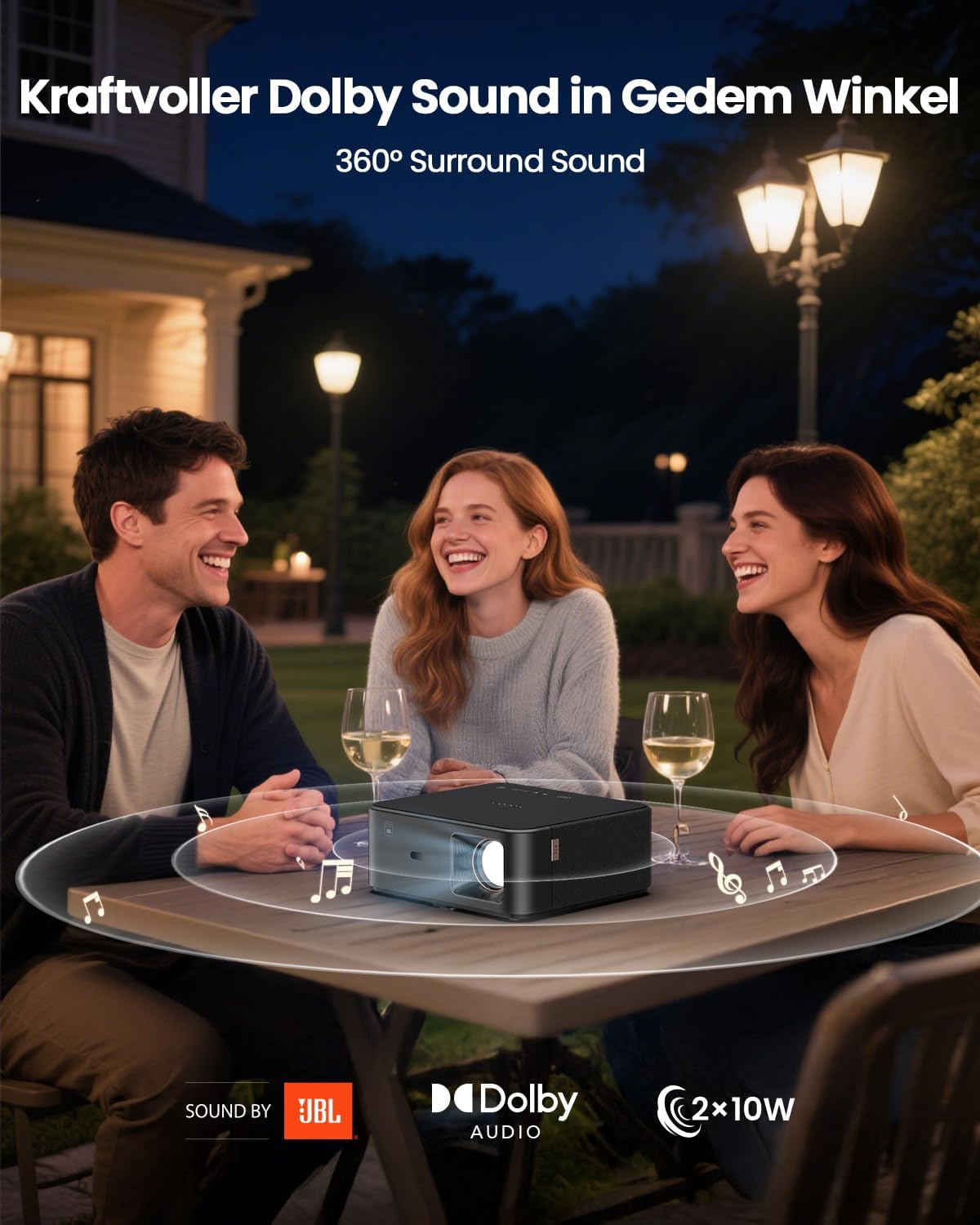 YABER K2s 4K Android TV Beamer: JBL Sound, Autofokus, WiFi 6 für ultimatives Heimkino