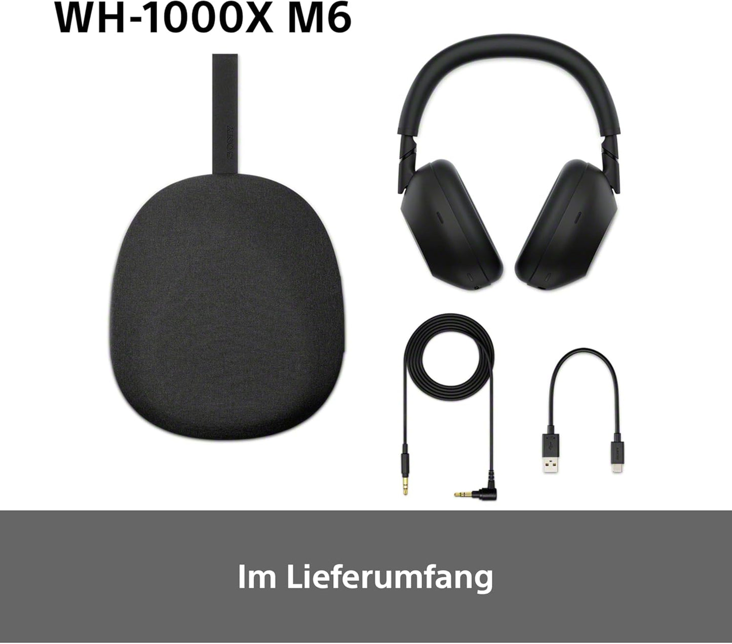 Sony WH-1000XM6 Flagship Noise Cancelling Over-Ear Kopfhörer – Hi-Res Sound, Komfort, faltbar, 30h Akku