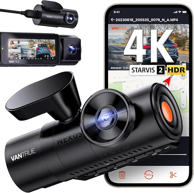 VANTRUE N4 Pro 3-Kanal 4K HDR Dashcam – STARVIS 2, WiFi, GPS, Parküberwachung