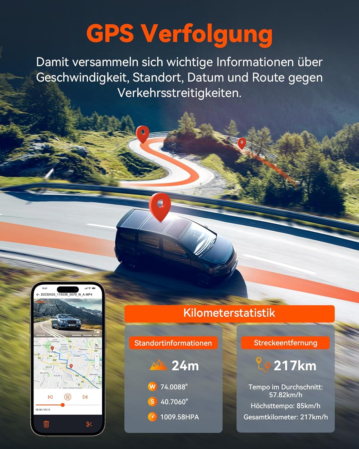 VANTRUE N4 Pro 3-Kanal 4K HDR Dashcam – STARVIS 2, WiFi, GPS, Parküberwachung