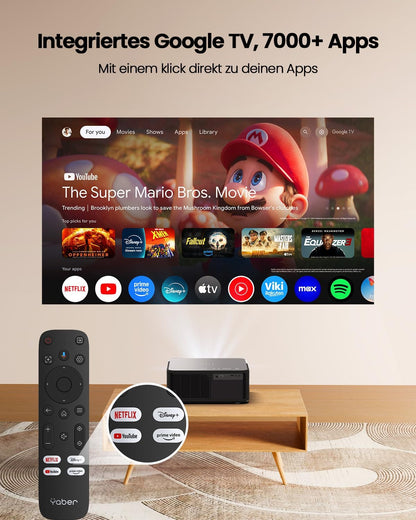 YABER K2s 4K Android TV Beamer: JBL Sound, Autofokus, WiFi 6 für ultimatives Heimkino