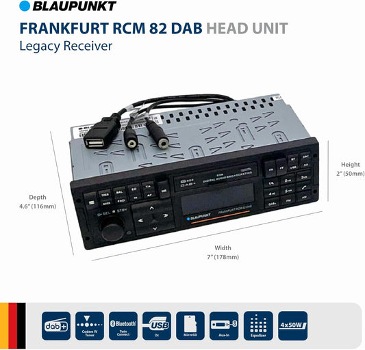 Blaupunkt Frankfurt RCM 82 DAB 1-DIN Autoradio: Modernes Retro mit Bluetooth, USB, SD, DAB+, 200W, Freisprecheinrichtung