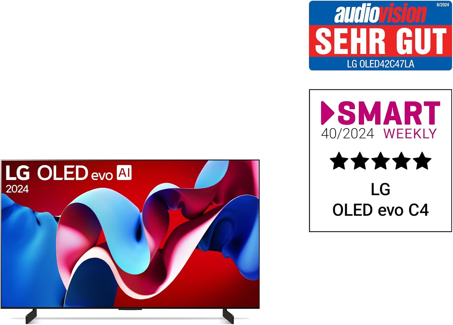 LG OLED evo C4 42 Zoll 4K Smart TV α9 Gen7 AI webOS 24