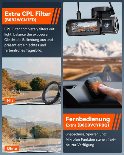 VANTRUE N4 Pro 3-Kanal 4K HDR Dashcam – STARVIS 2, WiFi, GPS, Parküberwachung