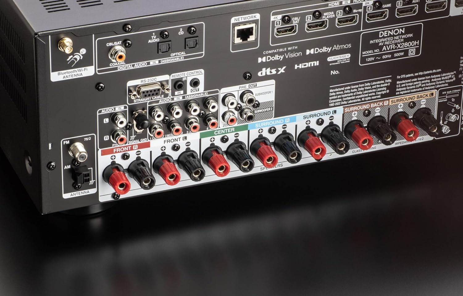 Denon AVR-X2800HDAB 7.2-Kanal AV-Receiver: 8K HDMI, Dolby Atmos, HEOS Multiroom, DAB