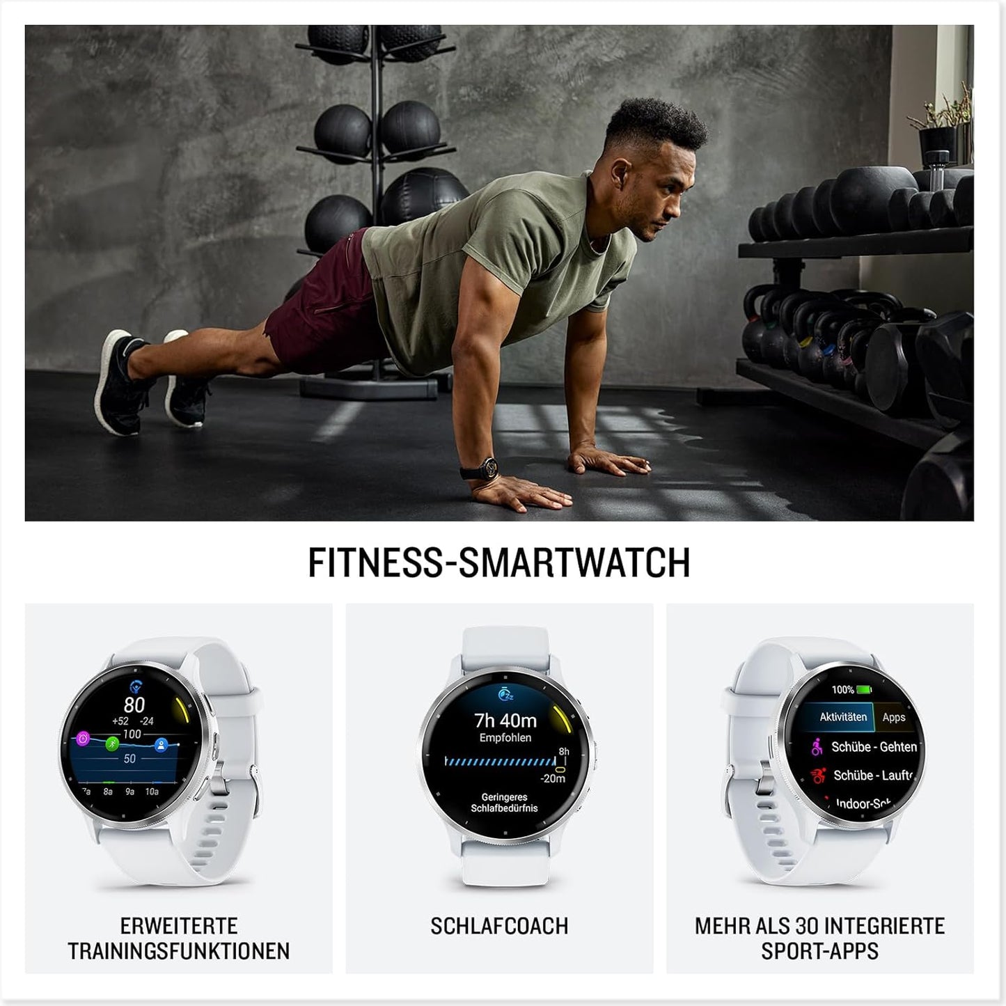 Garmin Venu 3S 41mm GPS Fitness-Smartwatch AMOLED, lange Akkulaufzeit & Bluetooth Telefonie
