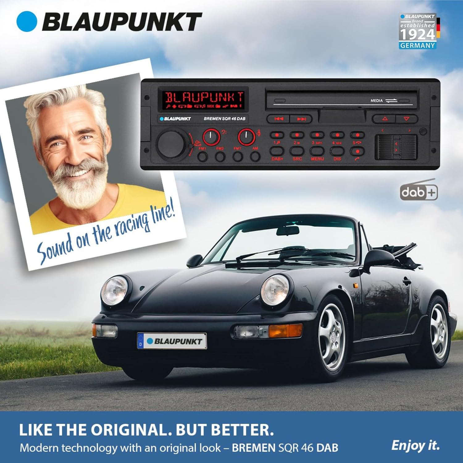 Blaupunkt Bremen SQR 46 DAB Retro Autoradio: Bluetooth, DAB+, USB, Aux-In, 4x50W, Kurze Einbautiefe