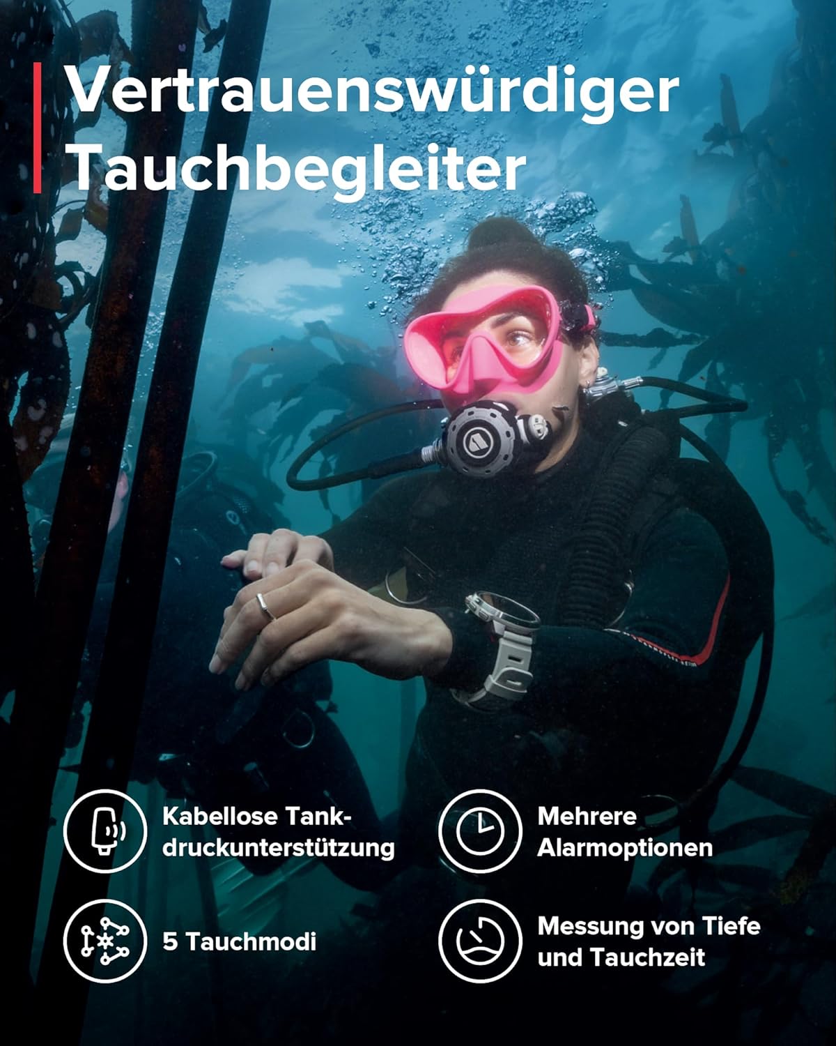 Suunto Ocean AMOLED Tauchcomputer & Multisportuhr: 100m Wasserdicht, GPS, Offline-Karten, 40h