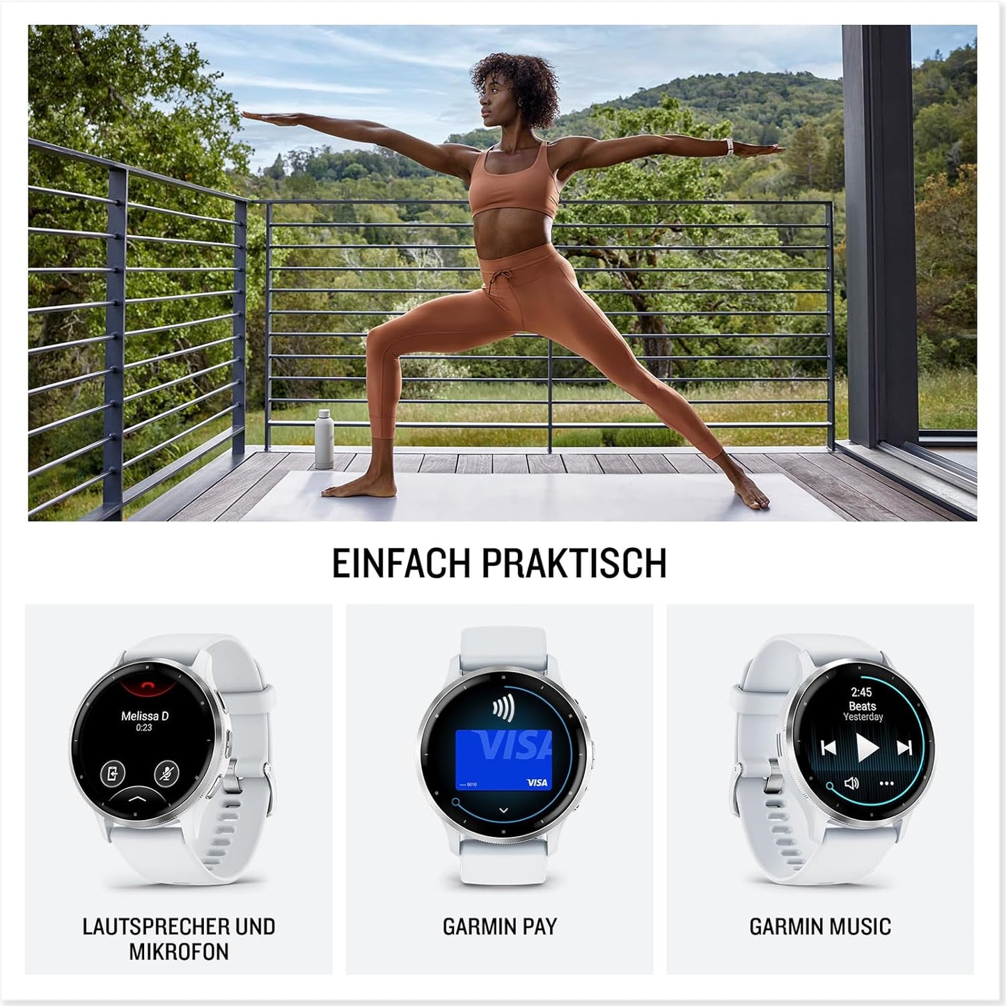 Garmin Venu 3S 41mm GPS Fitness-Smartwatch AMOLED, lange Akkulaufzeit & Bluetooth Telefonie