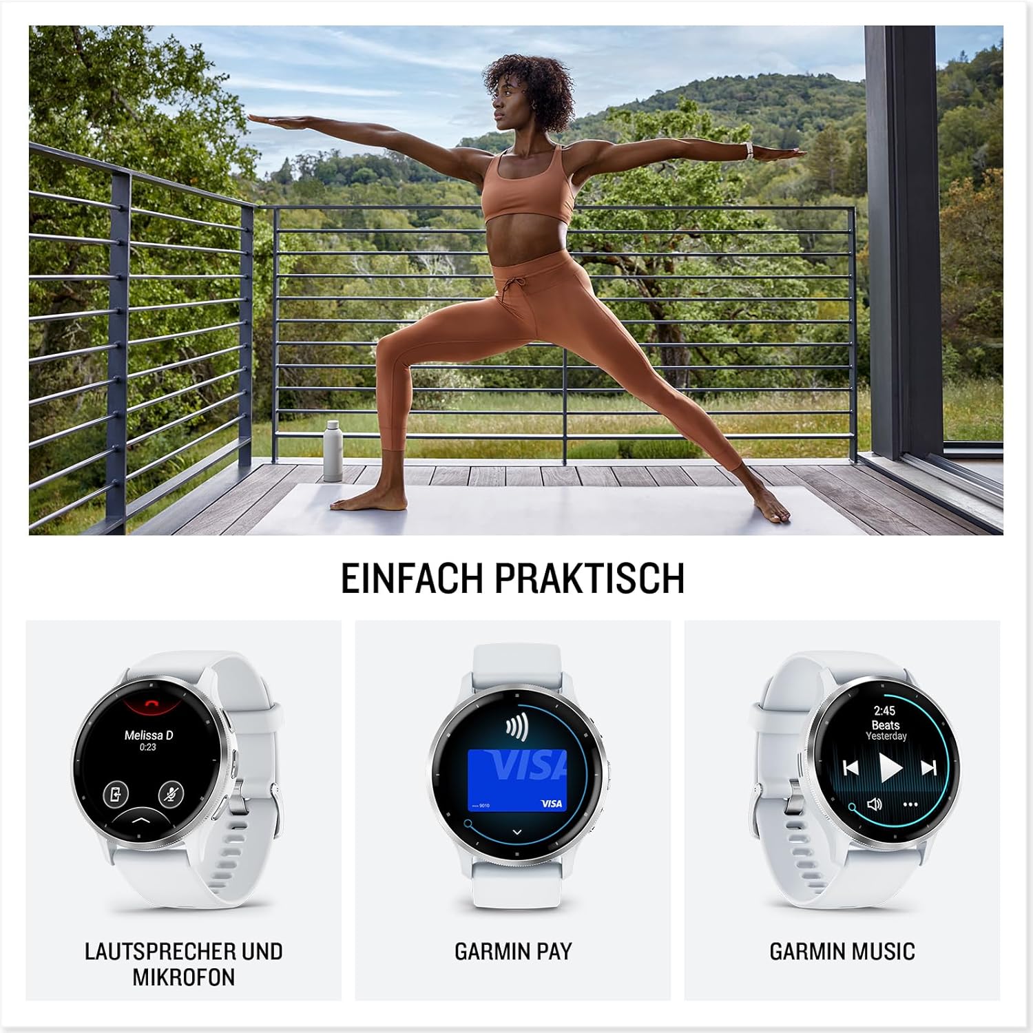 Garmin Venu 3S 41mm GPS Fitness-Smartwatch AMOLED, lange Akkulaufzeit & Bluetooth Telefonie