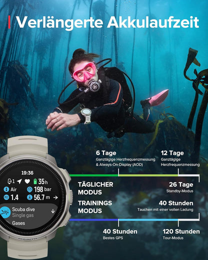 SUUNTO Ocean Smartwatch: AMOLED Tauchcomputer, GPS, 95+ Sportarten, Lange Akkulaufzeit